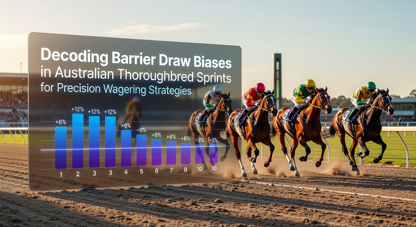 Australian thoroughbred horses breaking from starting barriers in a sprint race at a major track