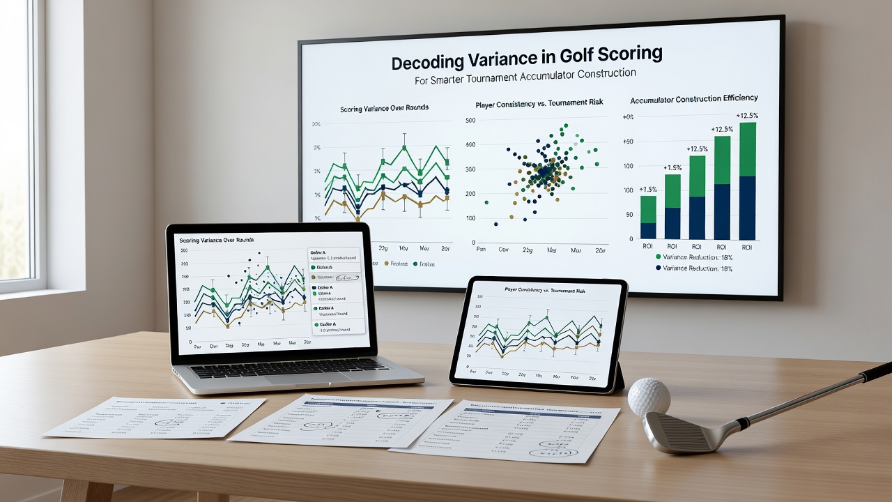 Detailed golf course layout with variance heat map overlay