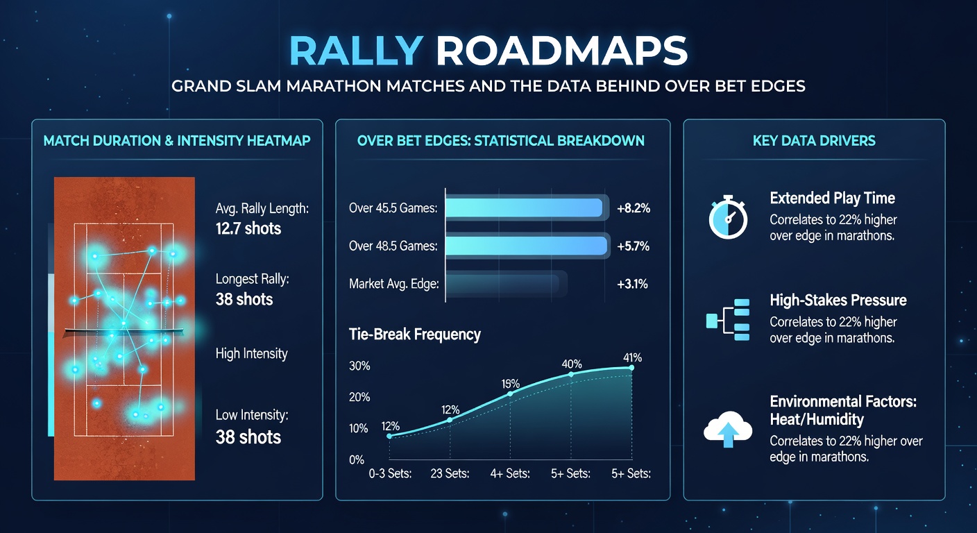 Heat map visualization of a prolonged Grand Slam rally, illustrating shot patterns and endurance metrics