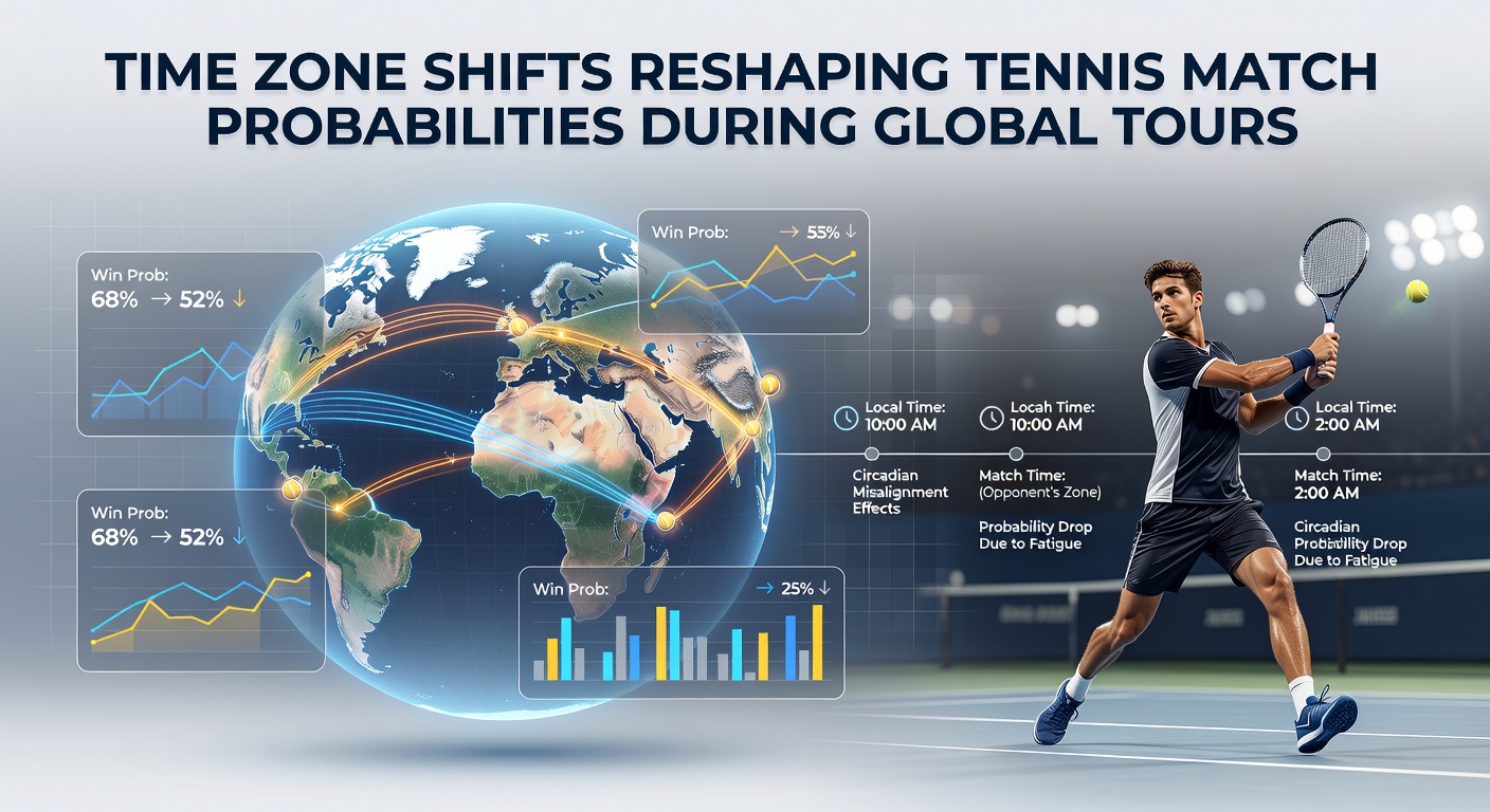 Data visualization showing tennis performance variations linked to time zone travel